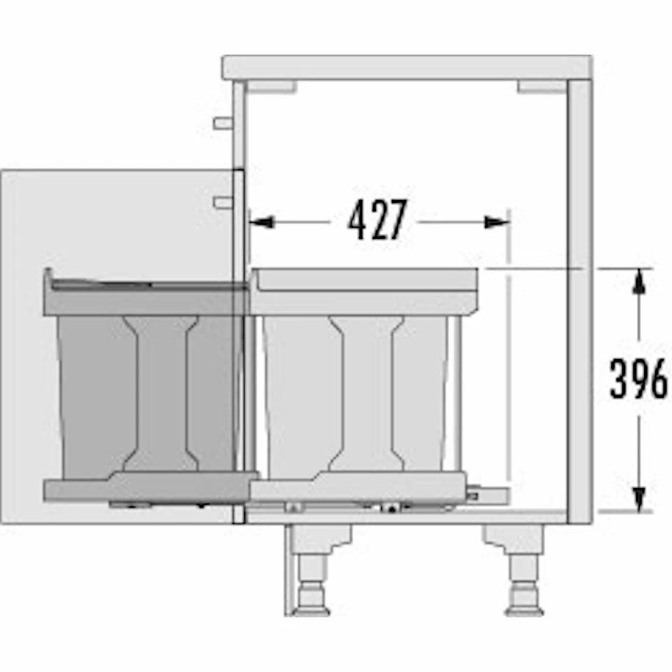 Abfallsammler Solo 20L Dunkelgrau Abfalleimer mit Ausfahrautomatik Hailo 3636001 - Bild 3 von 4