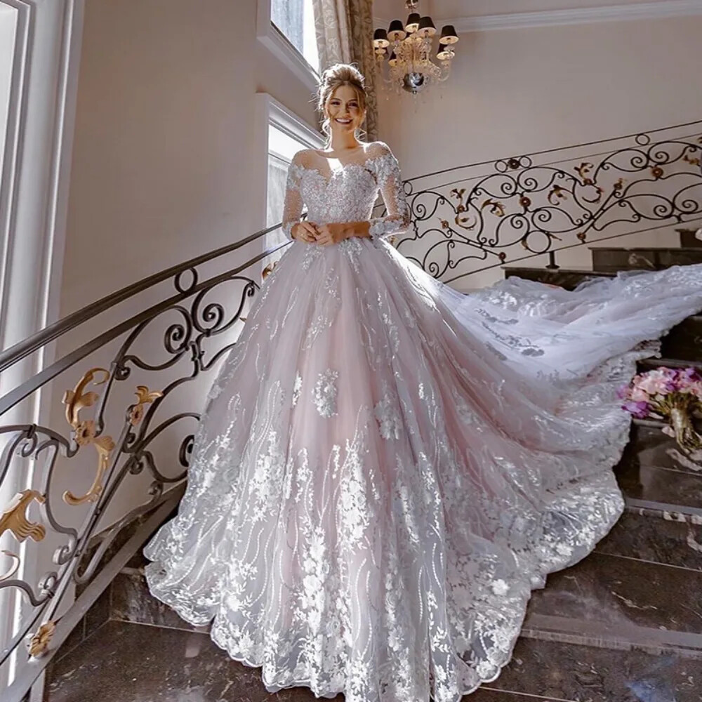 beaded applique wedding dress QW8002