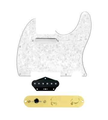 920D Texas Grit 4-way Loaded Pickguard White Pearl / Gold for Tele Guitars