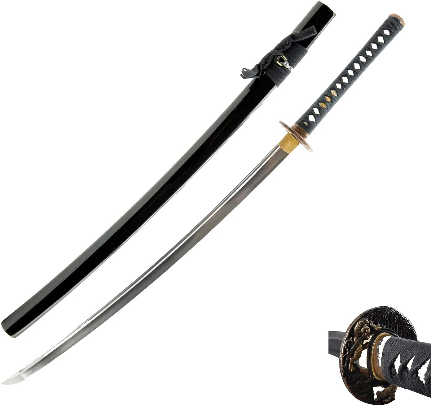 Mango de latón Samurai katanas japonesas de colección