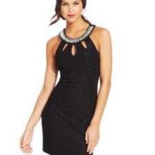 Teeze me black embellished sparkly sheath dress size juniors 3