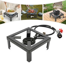 Single Burner BBQ Cooker Cast Iron Propane LPG Gas Outdoor Camping Stove NEW