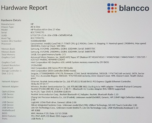 HP Pavilion 27-R045QE 27" All-in-One Touch i7-7700T 2.9GHz 16GB 5TB Win10 No AC - Picture 10 of 10