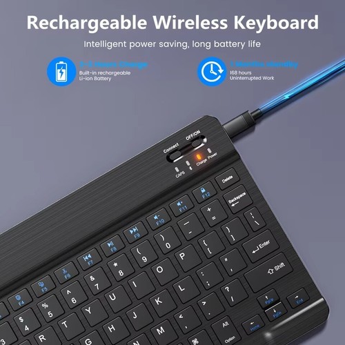 Wireless Bluetooth Keyboard Mouse Combo for iPad Tablet Laptop PC Smart Phone - Picture 4 of 6