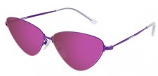 New BALENCIAGA BB0015S 002 61mm Violet Purple Mirror Cat Eye Sunglasses Italy