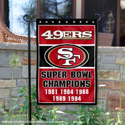 San Francisco 49ers 5 Time Super Bowl Champions Garden Flag and Yard ...