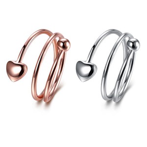 Authentic Rose Gold Platinum Plated Ring Women Heart knuckle B313