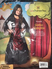 In Character Gothic Vampira Vampire Costume Dress Child Size 8 Petticoat Choker