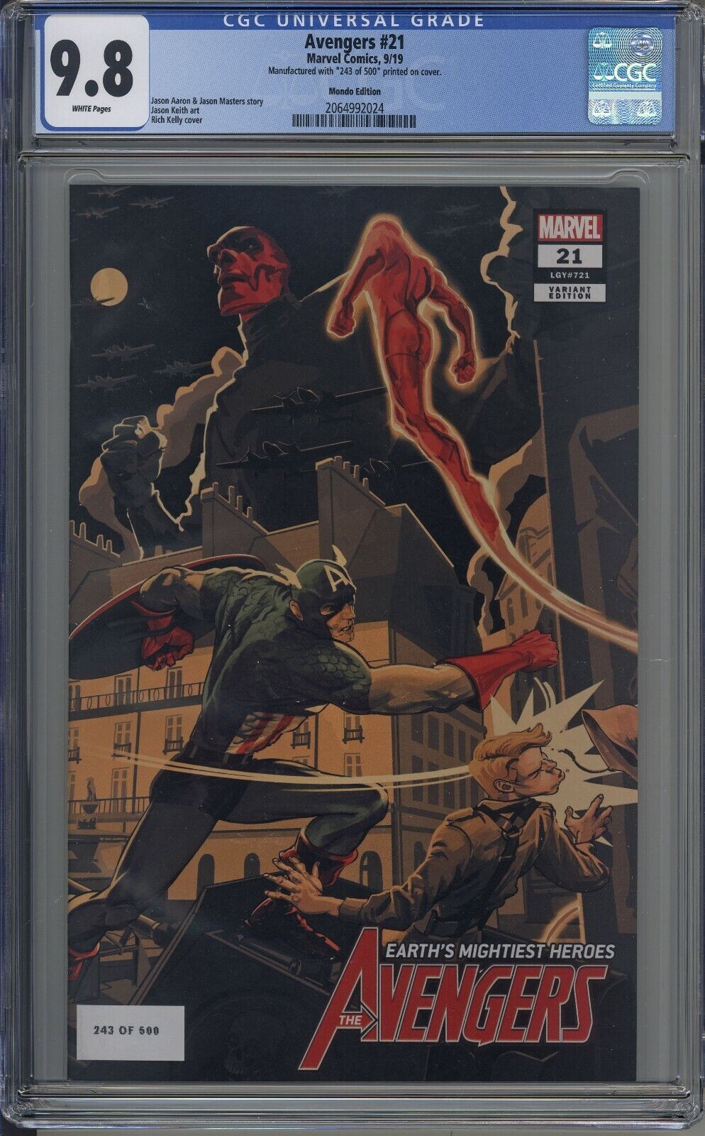 Avengers # 21 CGC 9.8 SDCC Mondo Variant LIMITED TO 500