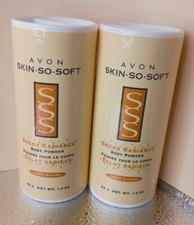 2 NEW Vtg Avon Skin-So-Soft Soft  Sensual Soft Shimmer Body Powder 2003 1.4 OZ