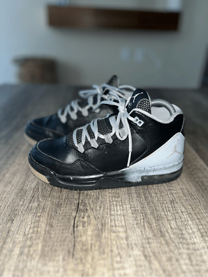 Air Jordan Flight Youth 5Y 705160 005 Black Wolf Gray Lace Up Hi Tops