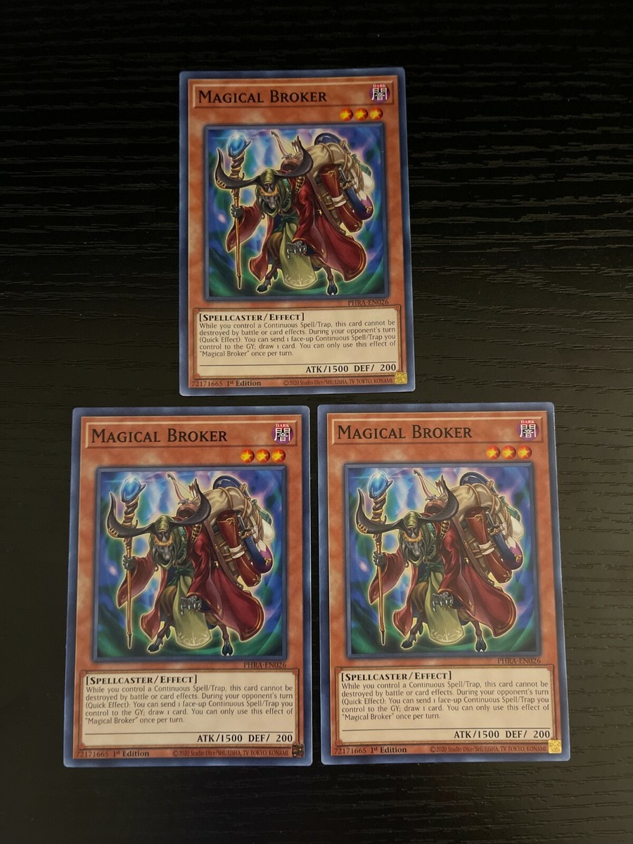 YuGiOh 3x Magical Broker - PHRA-EN026 - Common - 1st Edition - Near Mint