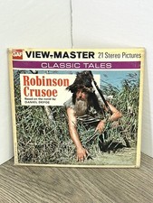 View-Master Robinson Crusoe Daniel Defoe 3 Reel Packet Booklet Vintage B438