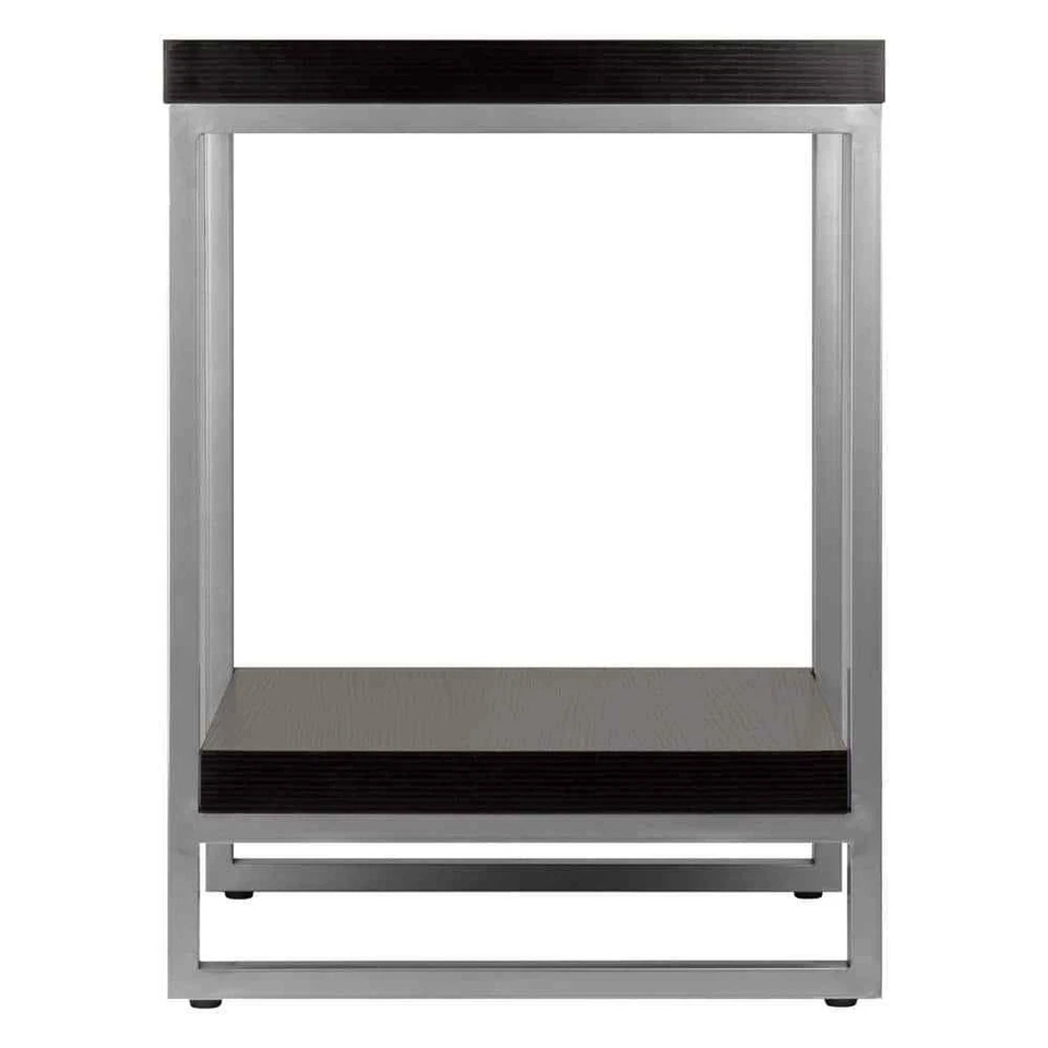 Winsome End Table 18.03" x 24.49" Durable Sturdy Metal Frame Wood in Espresso - Image 3 of 4