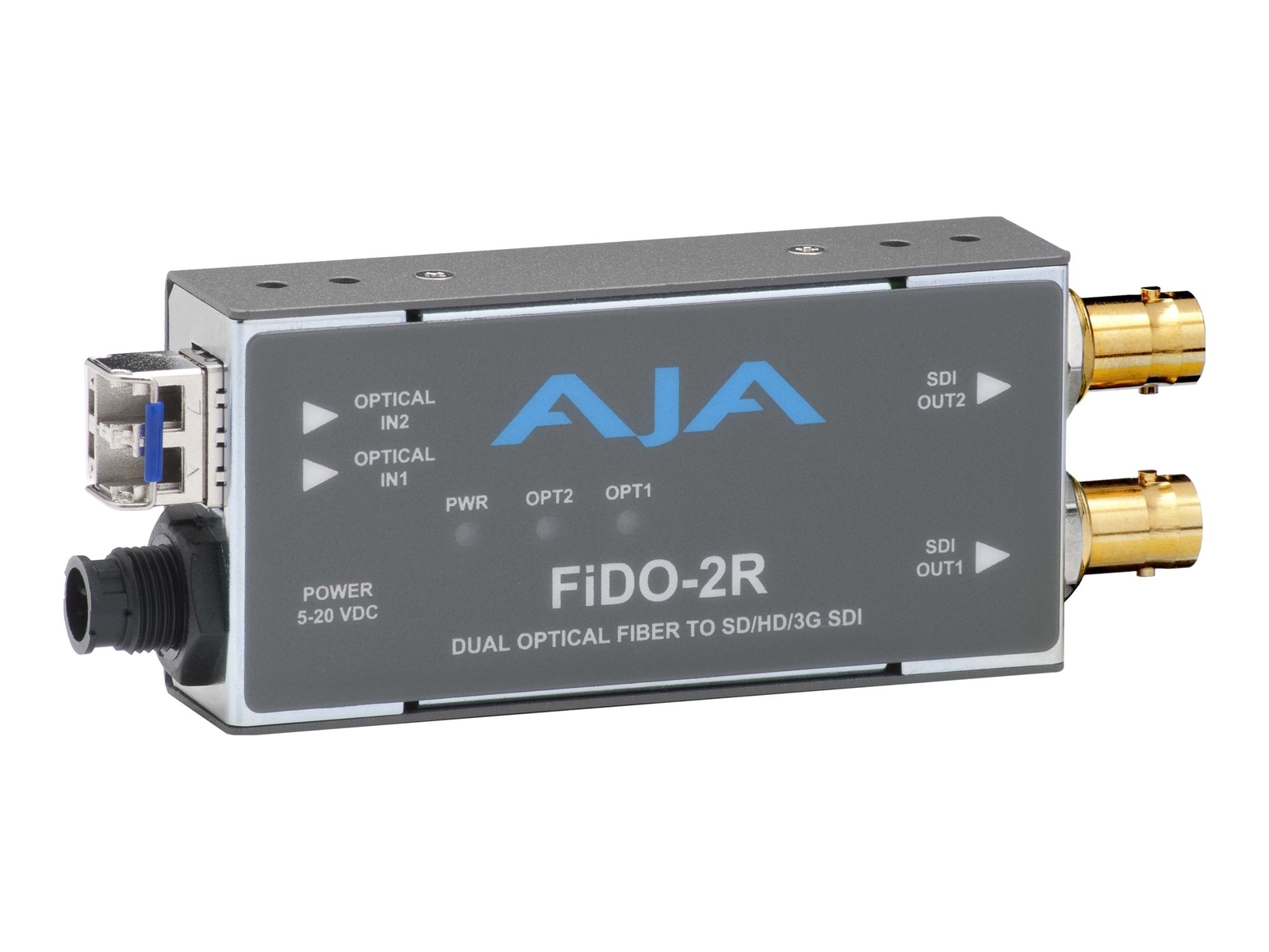 AJA FiDO-2R 3 Gbit/s Convertitore video attivo Grigio BNC 20 V 0 40 °C FIDO-2R