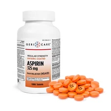 GeriCare Enteric Coated Aspirin Tablets 325mg (1000 Count)