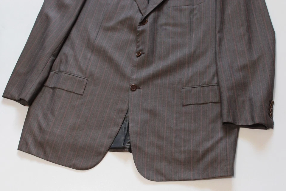 Men's KITON Napoli Blanc Blu 14 micron 180's Wool Sport Coat Jacket (size IT62) - Image 3 of 4