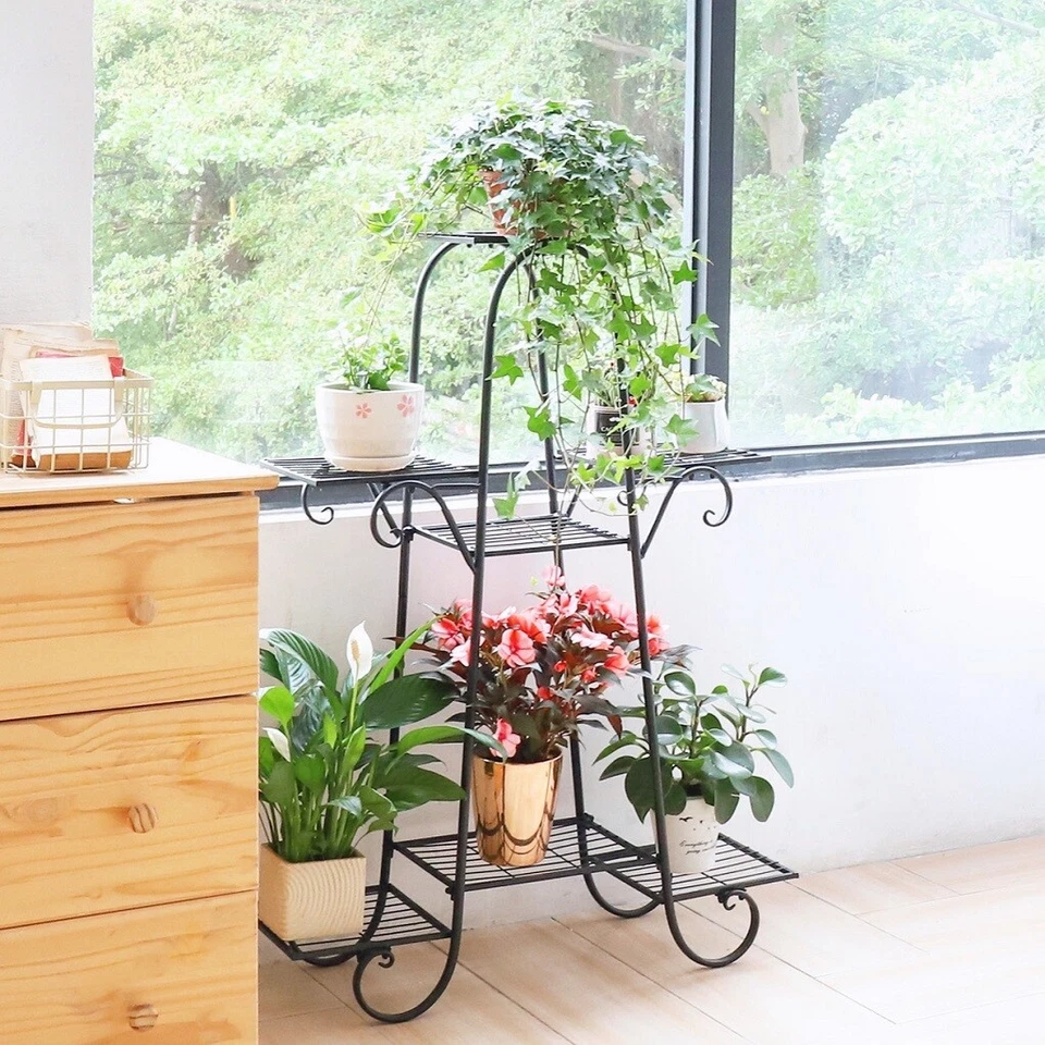 Metall Blumenständer Blumenregal Pflanzregal Pflanzentreppe für Innen Außen DEKO - Bild 4 von 4