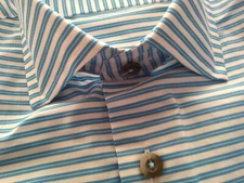 NWOT Ike Behar White Purple Gray Stripe Spread Collar Shirt 16-36 MSRP $175