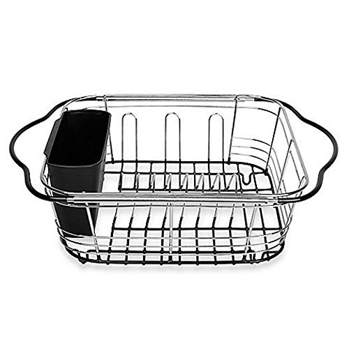 Dish Drying Rack In Sink On Counter Or Expandable Over the Sink Dish Drainer