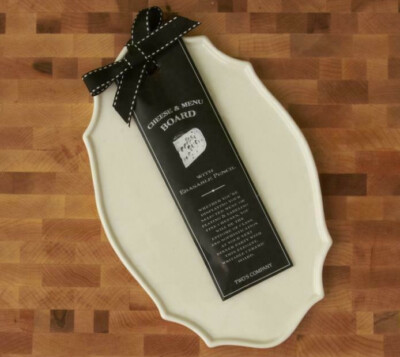 NEW Twos Company Ceramic Cheese & Menu Board Erasable Pencil Party Serving Tray