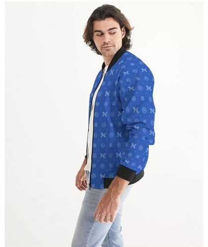 NWT authentic NDK MG-2 Nylon BOMBER JACKET blue logo MEDIUM $80 - Picture 3 of 11