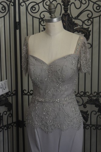 V1166 MONTAGE 117908 OYSTER SZ 8 $665 BLACK TIE PARTY FORMAL DRESS GOWN - Picture 6 of 9