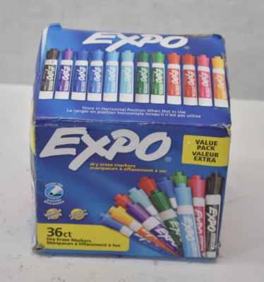 Expo 36 Pack Dry Erase Markers Chisel Tip Whiteboard Use Assorted Colors