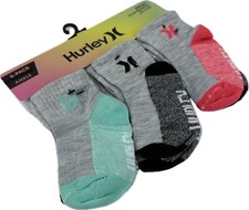 Hurley Baby 6 Pk Multicolor Ankle Polyester Cushion Logo Sock Set Sz 12-24 MO