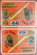 Zig Zag Unbleached cones 1-1/4 24/2pack 99 Cents total 48
