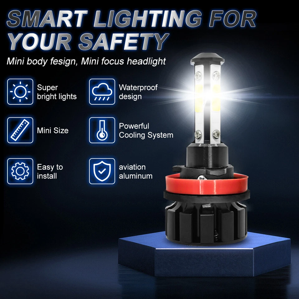 For Ford Expedition 2015-2017 w/o projector -4x 6000K LED Headlight Hi/Low Bulbs - Image 4 of 4
