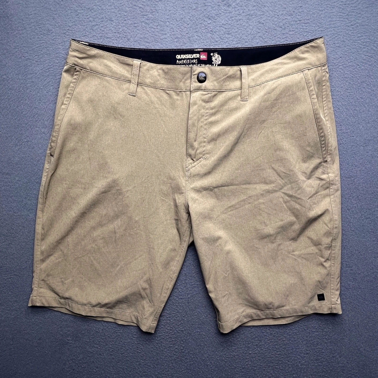 Quiksilver Men Hybrid Shorts Tan Heathered 34 Amphibians AQYW500219