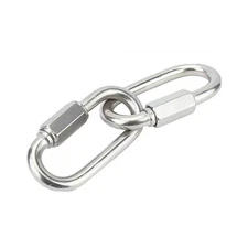 2Pcs M6 Premium Locking Carabiner, D Shape Small Carabiner Quick Link, Chain ...