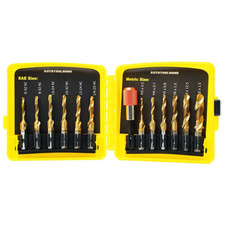 Titanium Combination Drill Tap Bit Set 13PCS SAE and Metric Tap Bits Kit for Scr