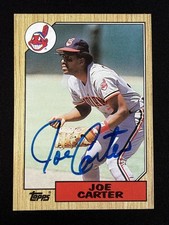 Joe Carter Auto On-Card In-Person 1987 Topps Cleveland Indians #220
