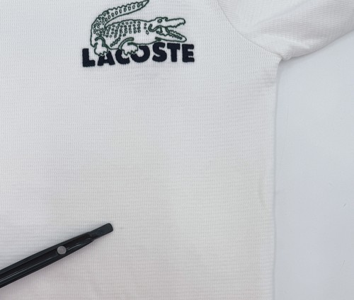 New Lacoste Sleepwear Shirt Mens XS White Long Sleeve 100% Cotton Logo Pullover - Picture 7 of 12