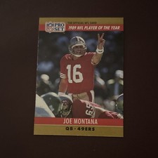 ERROR Card Pro Set 1990 Joe Montana #2 Award Winner 49ers NFL Football Card Base