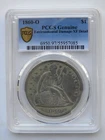 1860-O SEATED LIBERTY DOLLAR PCGS XF DETAIL, ENVIRONMENTAL DAMAGE
