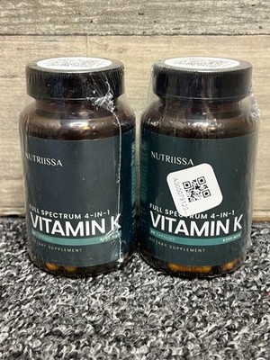 2X Nutriissa Vitamin K 4-in-1 6200mcg K1 K2 MK4 MK7 MK9 60 Caps Exp. 1/2028