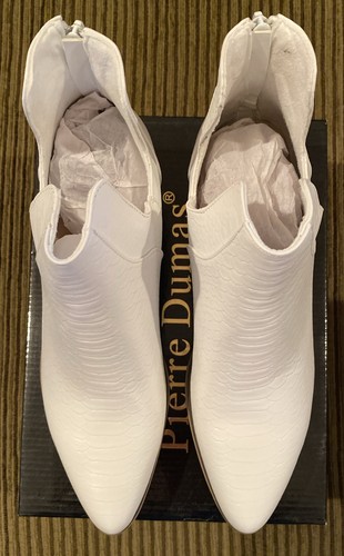 New Womens Size 10 Pierre Dumas West-4 White Bootie Shoe New In Box - Picture 7 of 11