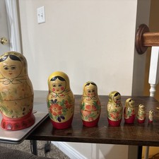Traditional Hand Made Russian Matryoshka Nesting Stacking Doll Set Of 7 Semenov