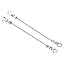 6Pcs Stainless Steel Lanyard Cable 1.5mmx10cm Eyelets Ended Security Wire Rope