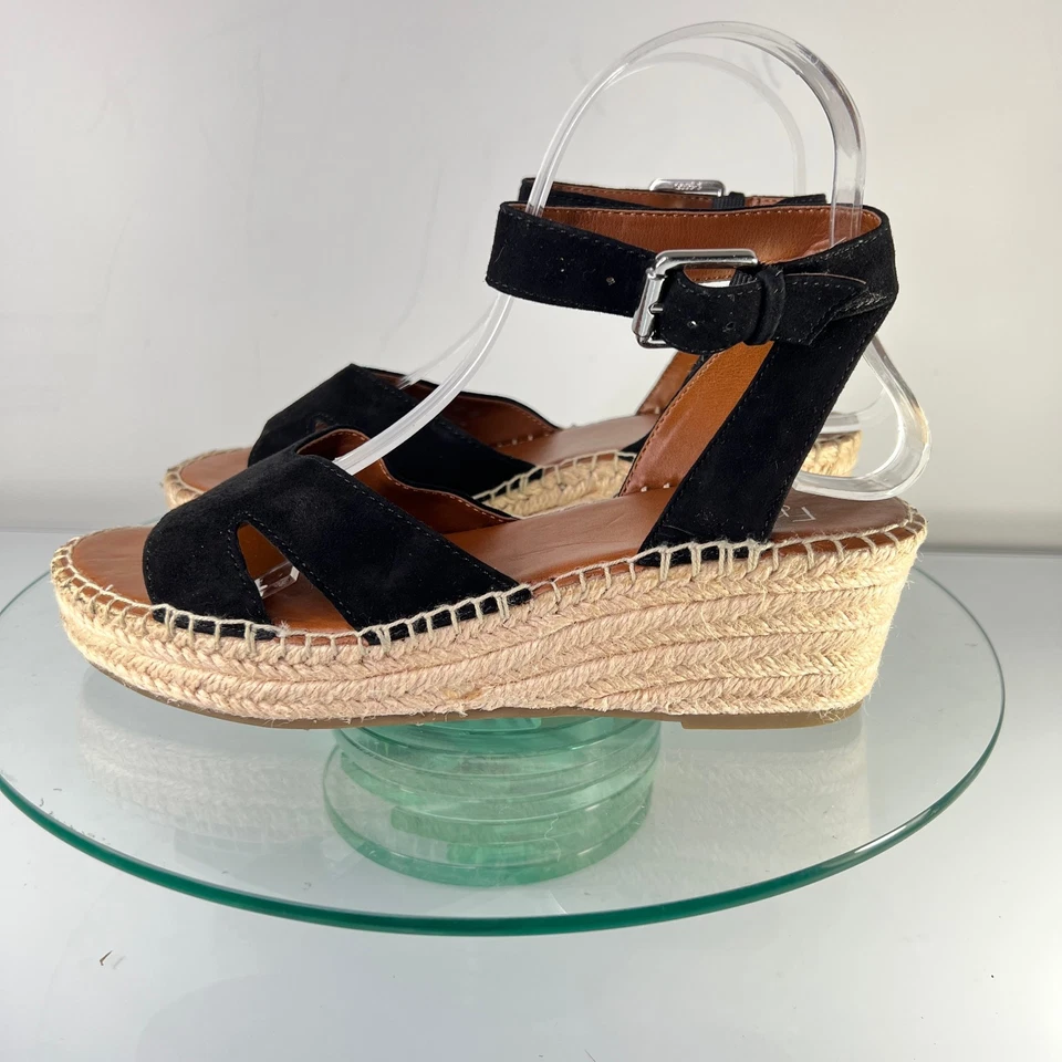 Sandalia alpargata Franco Sarto Pellia M correa negra al tobillo imitación cuero Foto 3 de 4