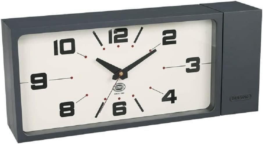 Dulton H21-0362GY Double-Face Clock Rectangle Gray 187x442x98mm