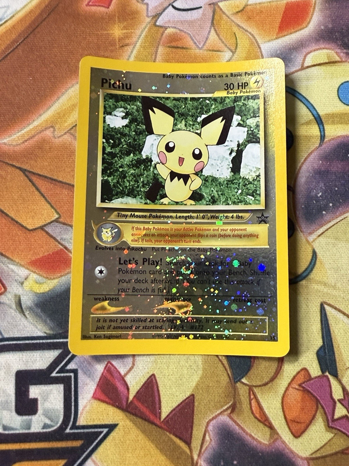 2001 Pokémon Black Star Promo #35 Pichu Reverse Holo Pokémon TCG WOTC SWIRL NM
