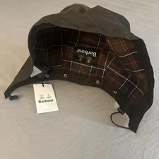 Barbour Classic Sylkoil Waxed Hood Attachment Olive Brown Plaid