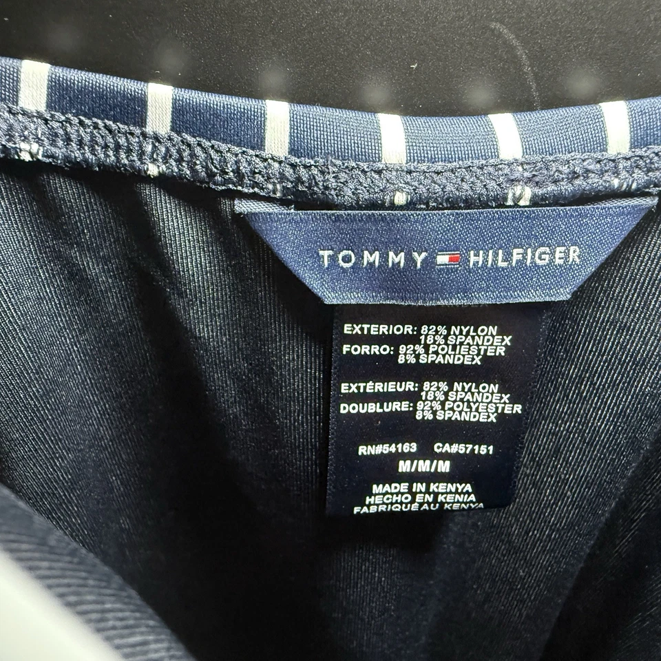 Tommy Hilfiger Mujer M Traje de Baño Traje de Baño 1 Pieza Azul Marino Blanco Rayas UPF 50+ Foto 2 de 4