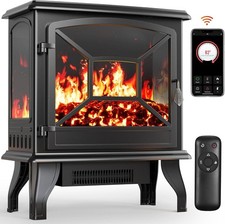 Silonn Electric Fireplace Heater,5300 BTU Portable Fireplace with App & Remote