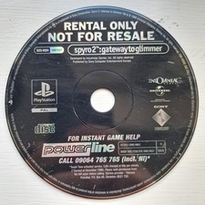 Spyro 2 Gateway to Glimmer PS1 Game Rental Only Blockbuster Not For Resale RARE