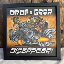Open Road "Drop a Gear Disappear!" Lenticular Wall Decor - 13" x 13" - Used